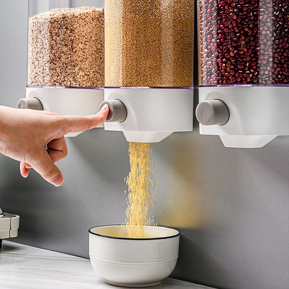 Distributeur De Riz Japonais – Récipient De Stockage 33 Lb (15 Kg) Transparent, Avec Couvercle étanche Pour Cuisine