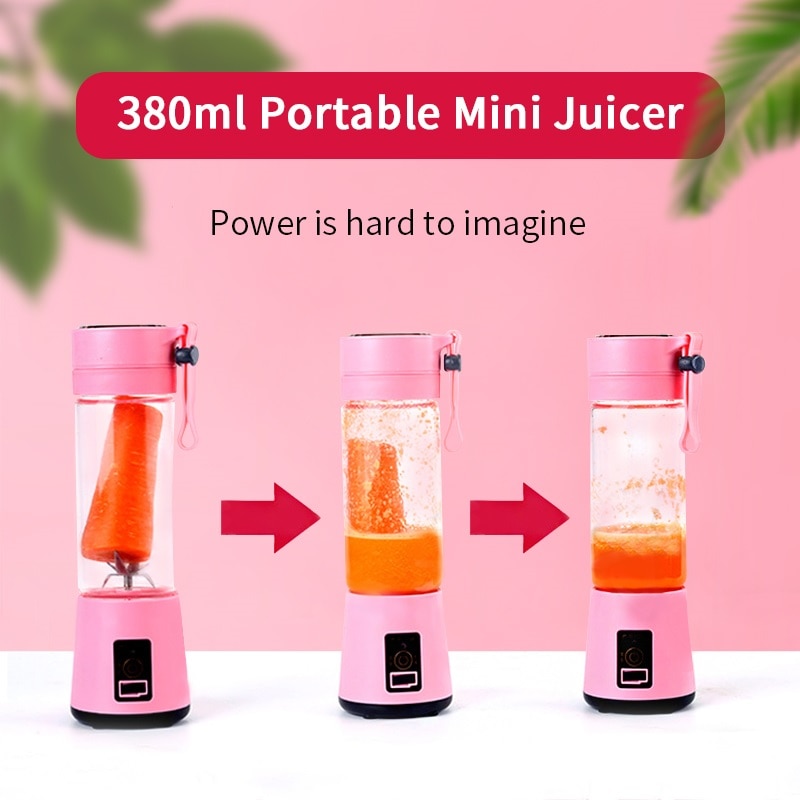 Mini Mixeur Smoothie Portable Rechargeable 400ml - Rose - Sans Marque - Neuf