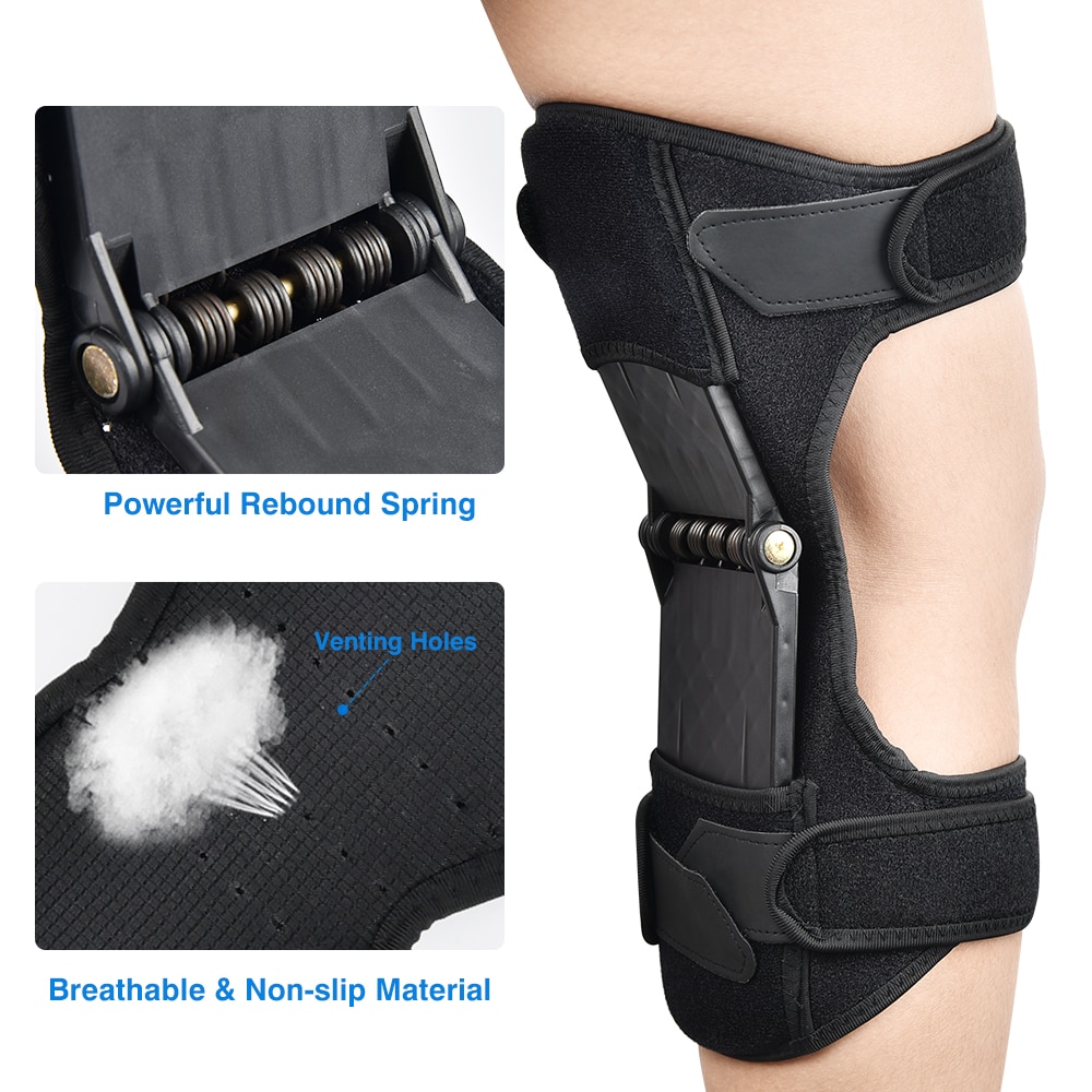 Genouillères De Sport Antidérapantes – Noires – Taille Unique (23x9,2 Pouces)