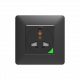 UN Black Wall Socket