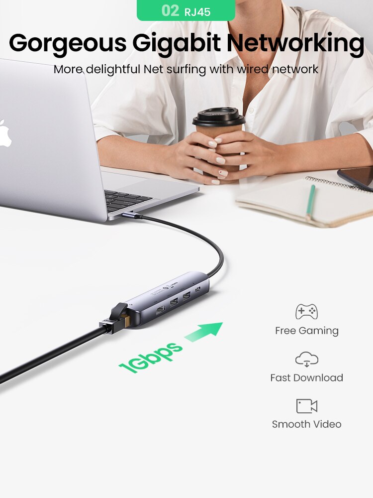 UGREEN-USB-C-Hub-Mini-taille-USB-Type-C-3.1-à-4K-HDMI-RJ45-PD-USB-3.0-OTG-adaptateur-USB-C-Dock-pour-MacBook-Air-Pro-2020-PC-USB-HUB UGREEN USB C Hub Mini taille USB Type C 3.1 à 4K HDMI RJ45 PD USB 3.0 OTG adaptateur USB C Dock pour MacBook Air Pro 2020 PC USB HUB