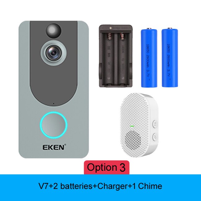 EKEN-sonnette-de-porte-connectée-V7,-wi-fi-IP-1080P,-sécurité-sans-fil,-détection-de-mouvement-FIR,-alarme,-stockage-Cloud EKEN-sonnette de porte connectée V7, wi-fi IP 1080P, sécurité sans fil, détection de mouvement FIR, alarme, stockage Cloud