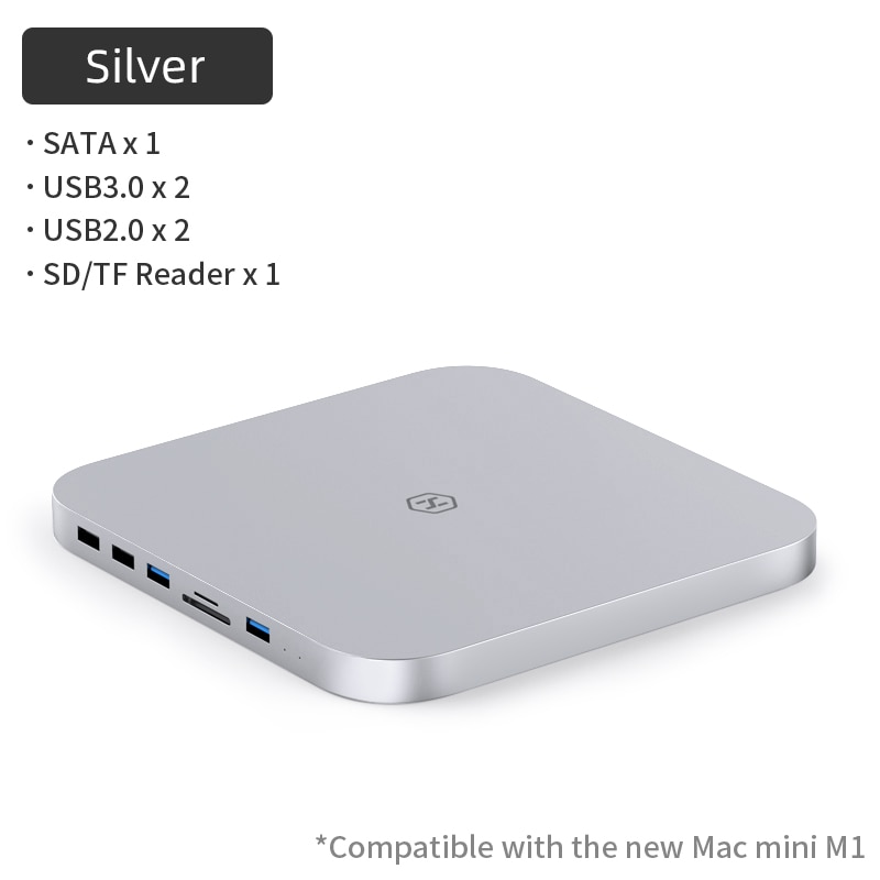 Hagibis-USB-C-Hub-avec-boîtier-de-disque-dur-SATA-pour-Mac-mini-USB-3.0-hub-pour-2020-nouveau-Mac-mini-M1-type-c-boîtier-SSD-lecteur-SD/TF Hagibis USB-C Hub avec boîtier de disque dur SATA pour Mac mini USB 3.0 hub pour 2020 nouveau Mac mini M1 type-c boîtier SSD lecteur SD/TF
