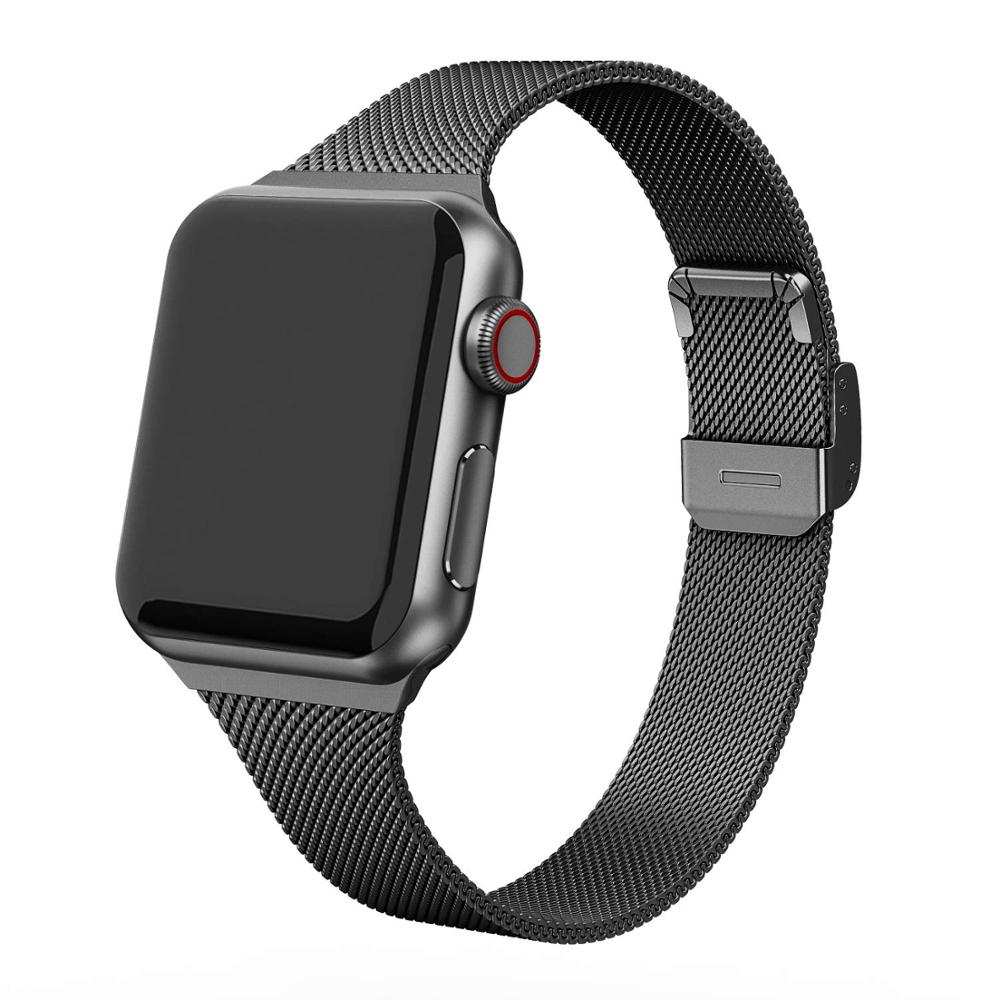 Bracelet-silm-pour-bracelet-de-montre-Apple-44mm-40mm-bracelet-iWatch-42mm/38mm-42-40-38-bracelet-en-acier-inoxydable-montre-Apple-série-5-4-3-44mm Bracelet silm pour bracelet de montre Apple 44mm 40mm bracelet iWatch 42mm/38mm 42 40 38 bracelet en acier inoxydable montre Apple série 5 4 3 44mm