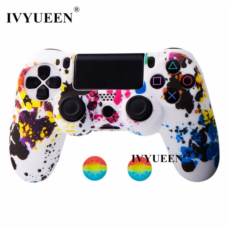 IVYUEEN-25-couleurs-Silicone-camouflage-protection-coque-peau-pour-Sony-Dualshock-4-PS4-DS4-Pro-mince-contrôleur-pouce-poignées-Joystick-casquettes IVYUEEN 25 couleurs Silicone camouflage protection coque peau pour Sony Dualshock 4 PS4 DS4 Pro mince contrôleur pouce poignées Joystick casquettes
