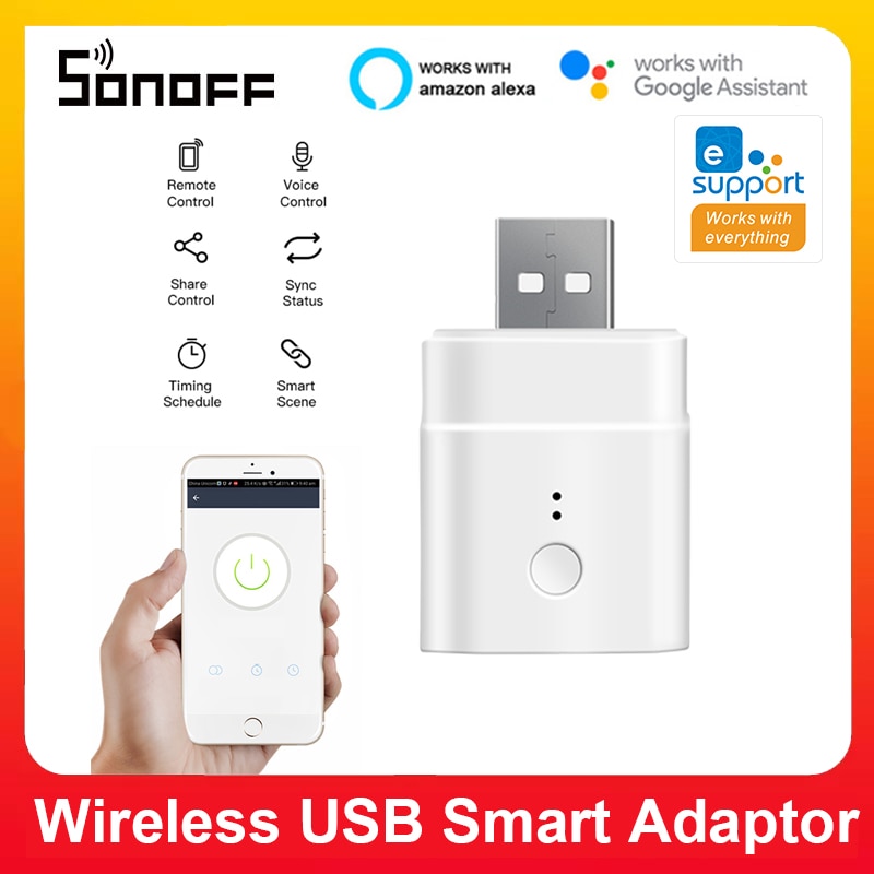 SONOFF-Micro-5V-maison-intelligente-sans-fil-Wifi-Mini-USB-adaptateur-intelligent-commutateur-EWeLink-APP-télécommande-fonctionne-avec-Alexa-Google-Home SONOFF Micro 5V maison intelligente sans fil Wifi Mini USB adaptateur intelligent commutateur EWeLink APP télécommande fonctionne avec Alexa Google Home