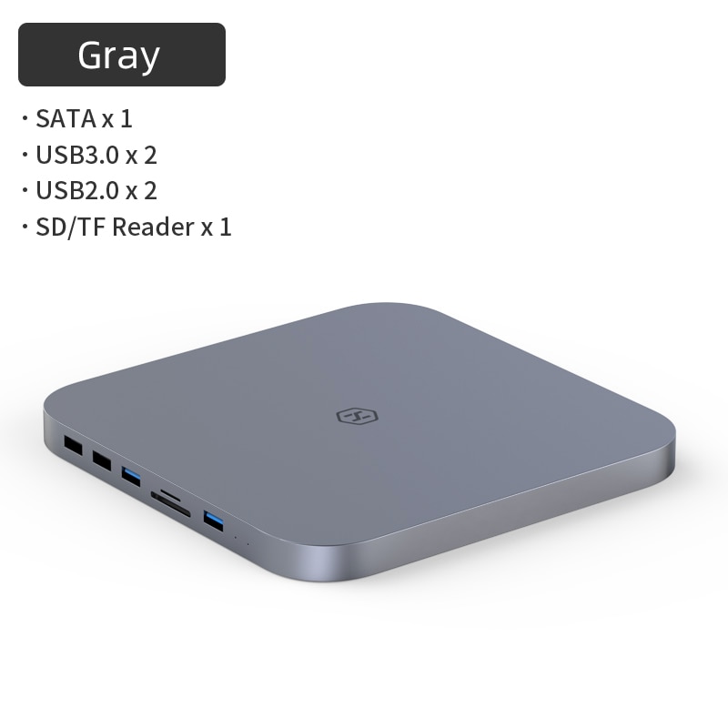 Hagibis-USB-C-Hub-avec-boîtier-de-disque-dur-SATA-pour-Mac-mini-USB-3.0-hub-pour-2020-nouveau-Mac-mini-M1-type-c-boîtier-SSD-lecteur-SD/TF Hagibis USB-C Hub avec boîtier de disque dur SATA pour Mac mini USB 3.0 hub pour 2020 nouveau Mac mini M1 type-c boîtier SSD lecteur SD/TF