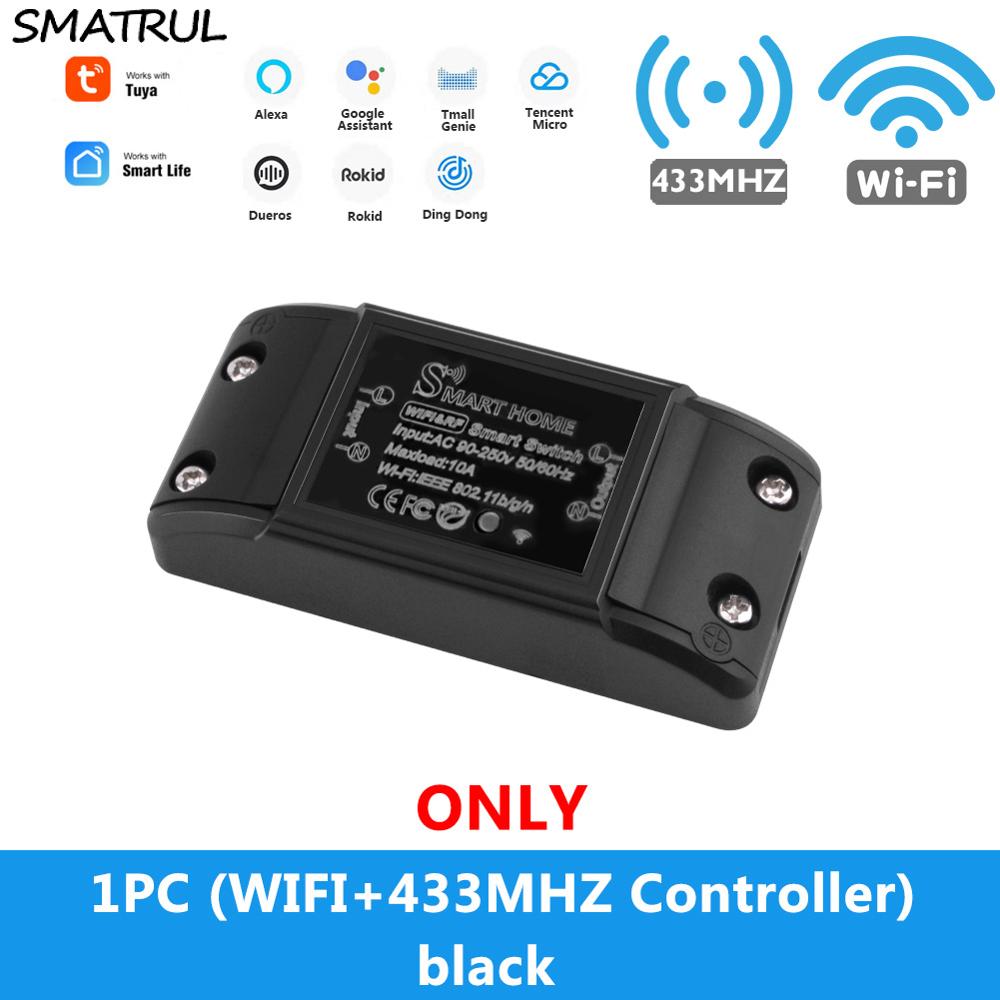SMATRUL-Tuya-Smart-Home-APP-WiFi-interrupteur-tactile-lumière-RF-433Mhz-panneau-mural-bricolage-relais-Module-minuterie-Alexa-prise-lampe-110-220V SMATRUL Tuya Smart Home APP WiFi interrupteur tactile lumière RF 433Mhz panneau mural bricolage relais Module minuterie Alexa prise lampe 110-220V
