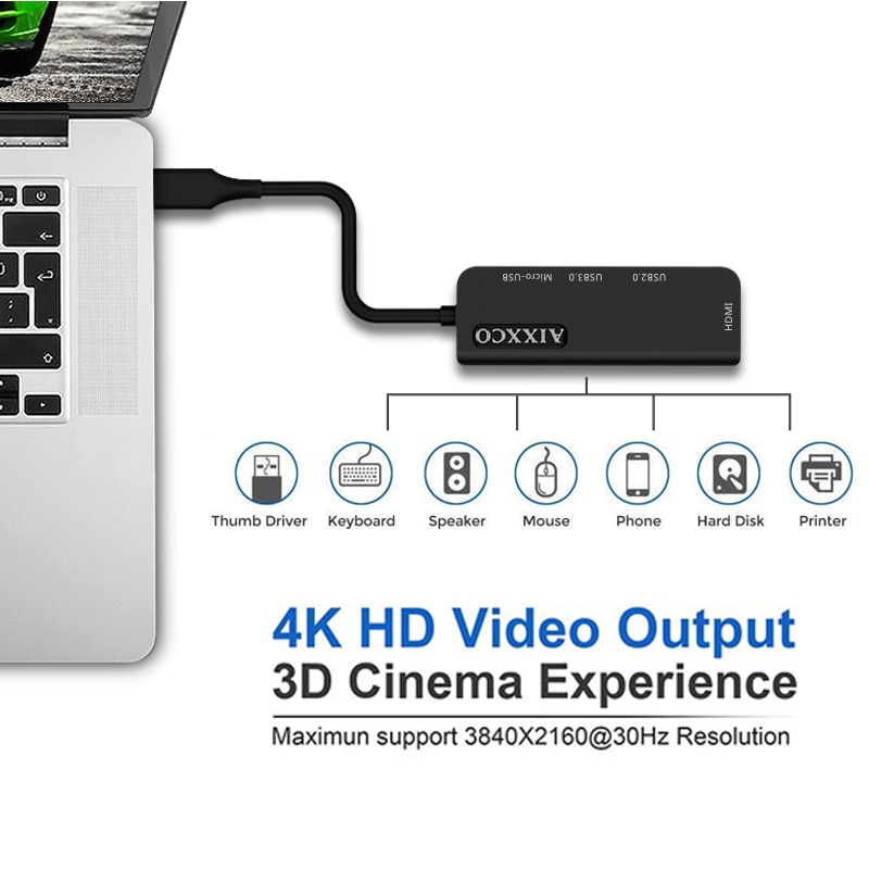 AIXXCO-USB-C-HUB-USB-C-à-3.0-moyeu-HDMI-Thunderbolt-3-adaptateur-pour-MacBook-Samsung-Galaxy-S9-Huawei-P20-Mate-20-Pro-Type-C-HUB-USB AIXXCO USB C HUB USB-C à 3.0 moyeu HDMI Thunderbolt 3 adaptateur pour MacBook Samsung Galaxy S9 Huawei P20 Mate 20 Pro Type C HUB USB