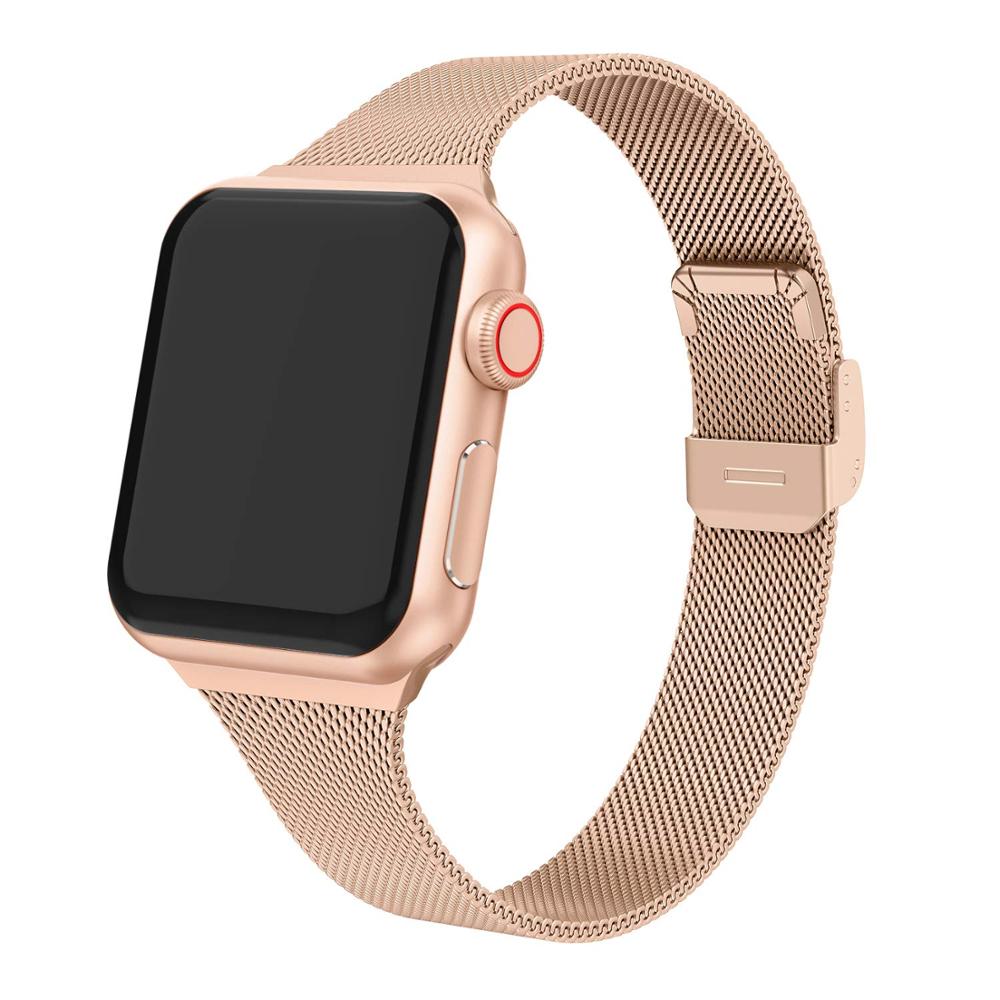 Bracelet-silm-pour-bracelet-de-montre-Apple-44mm-40mm-bracelet-iWatch-42mm/38mm-42-40-38-bracelet-en-acier-inoxydable-montre-Apple-série-5-4-3-44mm Bracelet silm pour bracelet de montre Apple 44mm 40mm bracelet iWatch 42mm/38mm 42 40 38 bracelet en acier inoxydable montre Apple série 5 4 3 44mm