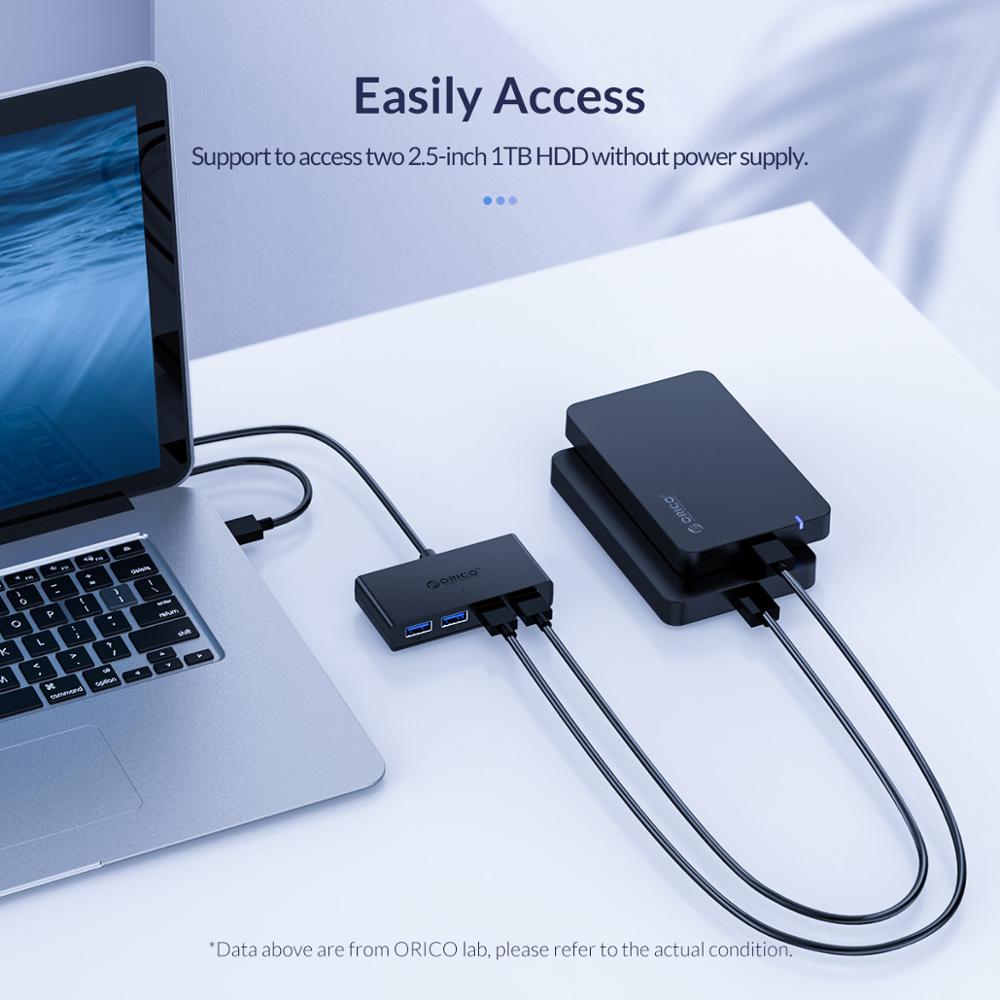 ORICO-Mini-USB-3.0-HUB-4-ports-alimentation-OTG-avec-Micro-USB-Interface-d'alimentation-pour-MacBook-ordinateur-portable-tablette-ordinateur-OTG-USB-HUB ORICO Mini USB 3.0 HUB 4 ports alimentation OTG avec Micro USB Interface d'alimentation pour MacBook ordinateur portable tablette ordinateur OTG USB HUB