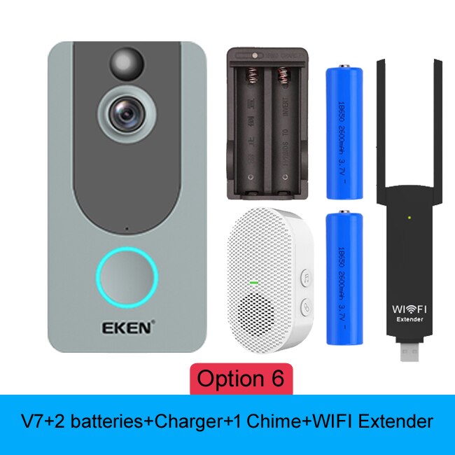 EKEN-sonnette-de-porte-connectée-V7,-wi-fi-IP-1080P,-sécurité-sans-fil,-détection-de-mouvement-FIR,-alarme,-stockage-Cloud EKEN-sonnette de porte connectée V7, wi-fi IP 1080P, sécurité sans fil, détection de mouvement FIR, alarme, stockage Cloud
