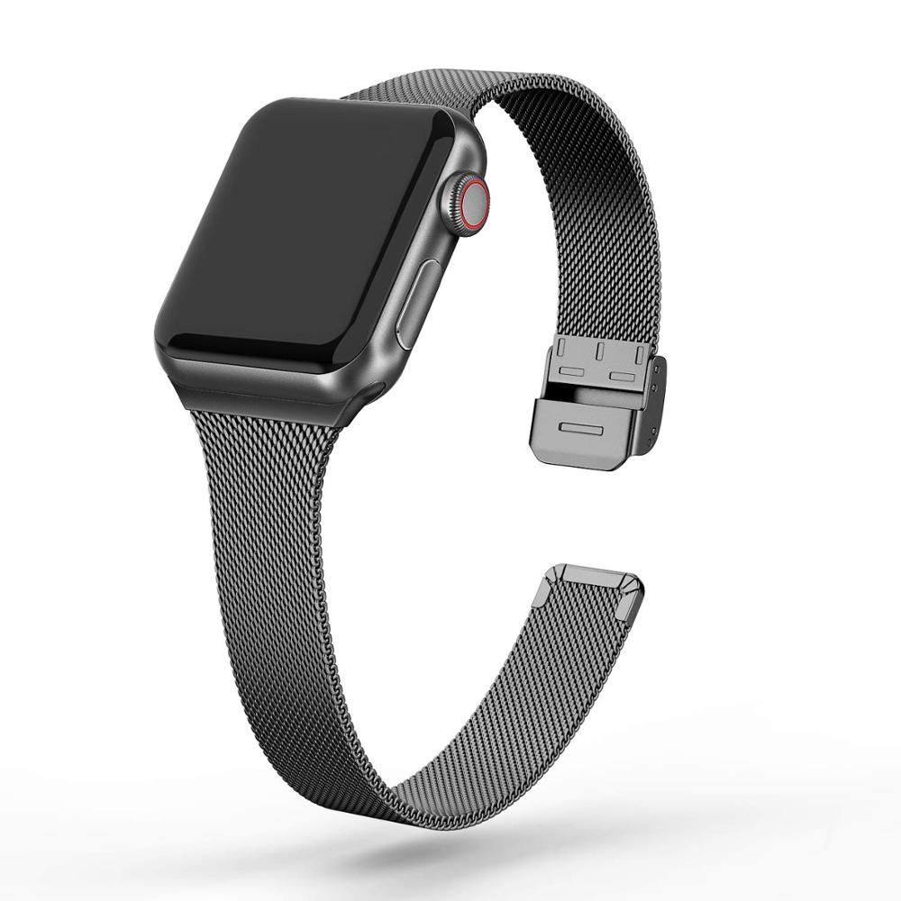 Bracelet-silm-pour-bracelet-de-montre-Apple-44mm-40mm-bracelet-iWatch-42mm/38mm-42-40-38-bracelet-en-acier-inoxydable-montre-Apple-série-5-4-3-44mm Bracelet silm pour bracelet de montre Apple 44mm 40mm bracelet iWatch 42mm/38mm 42 40 38 bracelet en acier inoxydable montre Apple série 5 4 3 44mm