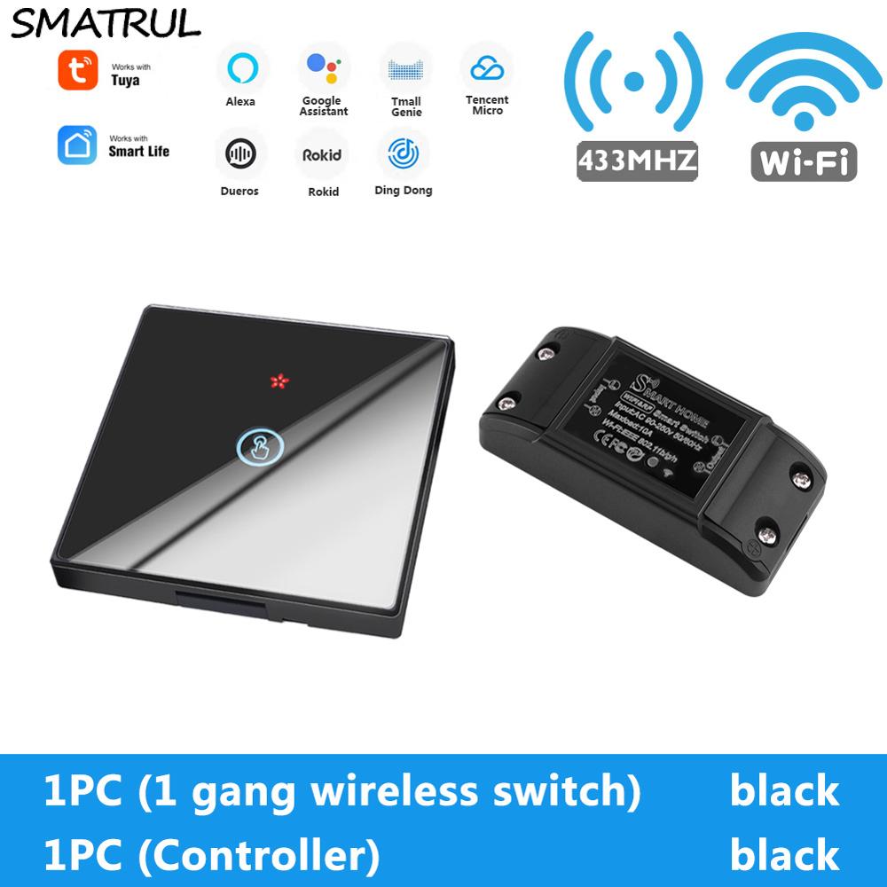 SMATRUL-Tuya-Smart-Home-APP-WiFi-interrupteur-tactile-lumière-RF-433Mhz-panneau-mural-bricolage-relais-Module-minuterie-Alexa-prise-lampe-110-220V SMATRUL Tuya Smart Home APP WiFi interrupteur tactile lumière RF 433Mhz panneau mural bricolage relais Module minuterie Alexa prise lampe 110-220V