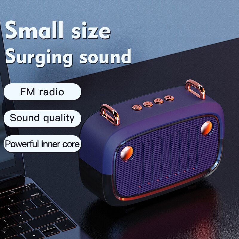 Haut-parleur-portatif-Vintage-frais-de-Bluetooth-V5.0-longue-durée-de-travail-haut-parleur-extérieur-Support-TF-carte/U-disque/FM-Subwoofer-sans-fil Haut-parleur portatif Vintage frais de Bluetooth V5.0 longue durée de travail haut-parleur extérieur Support TF carte/U disque/FM Subwoofer sans fil