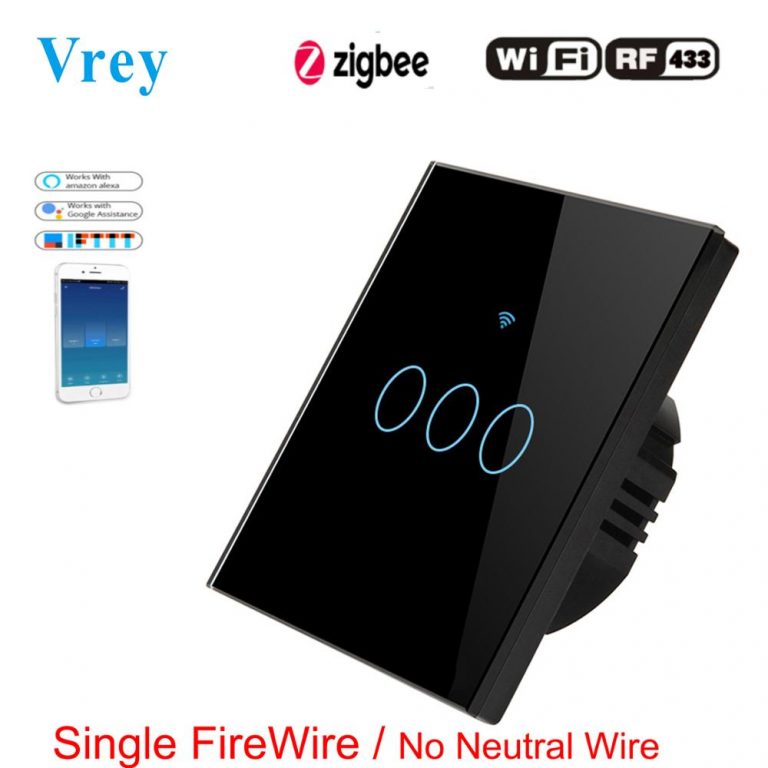 Tuya Smart Life ZigBee Smart Home commutateur sans fil 3 Gangs à