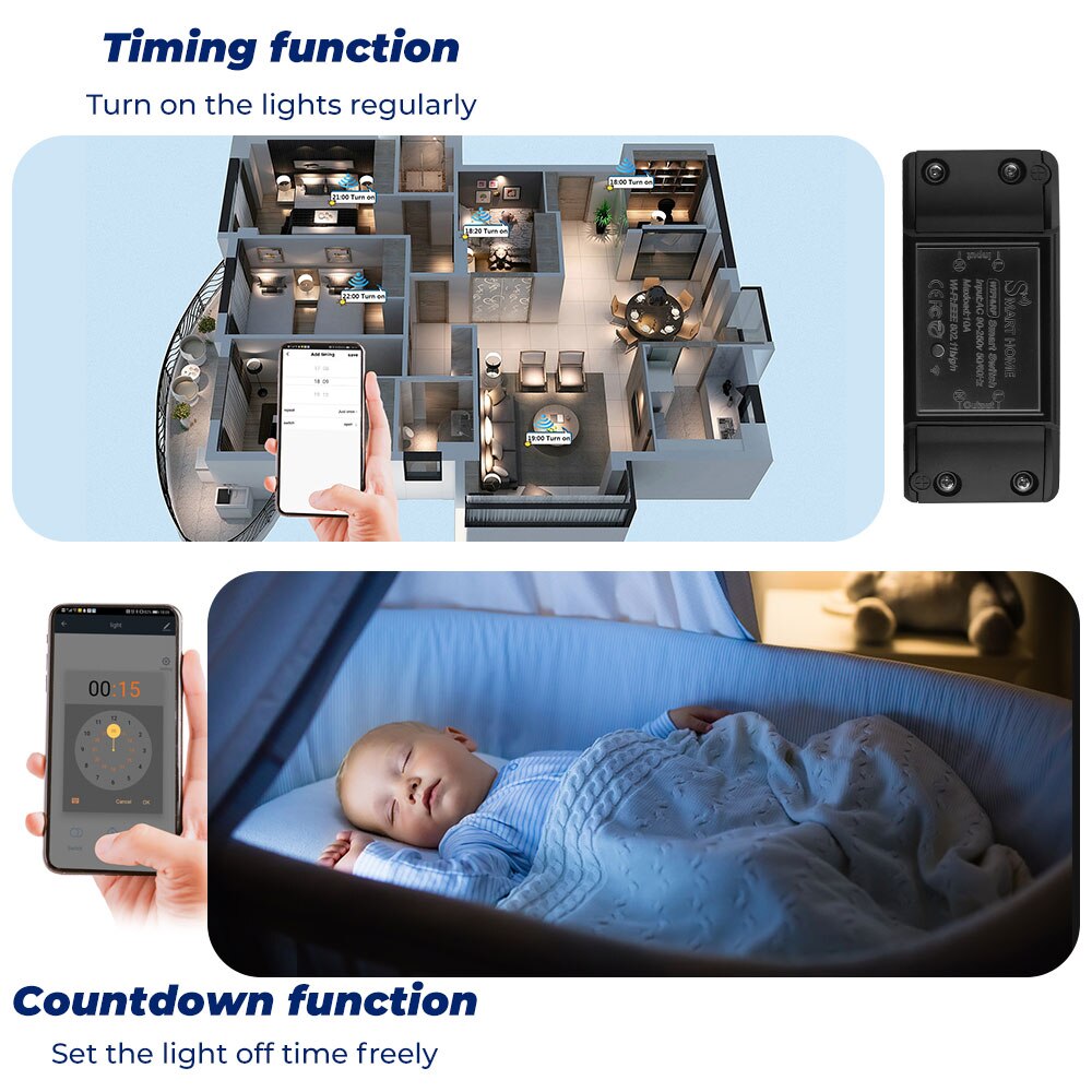 SMATRUL-Tuya-Smart-Home-APP-WiFi-interrupteur-tactile-lumière-RF-433Mhz-panneau-mural-bricolage-relais-Module-minuterie-Alexa-prise-lampe-110-220V SMATRUL Tuya Smart Home APP WiFi interrupteur tactile lumière RF 433Mhz panneau mural bricolage relais Module minuterie Alexa prise lampe 110-220V