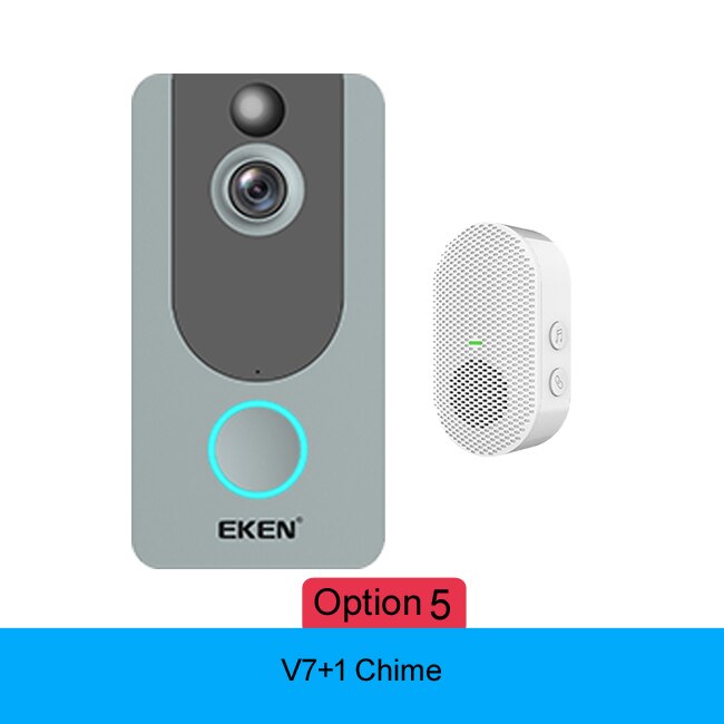 EKEN-sonnette-de-porte-connectée-V7,-wi-fi-IP-1080P,-sécurité-sans-fil,-détection-de-mouvement-FIR,-alarme,-stockage-Cloud EKEN-sonnette de porte connectée V7, wi-fi IP 1080P, sécurité sans fil, détection de mouvement FIR, alarme, stockage Cloud