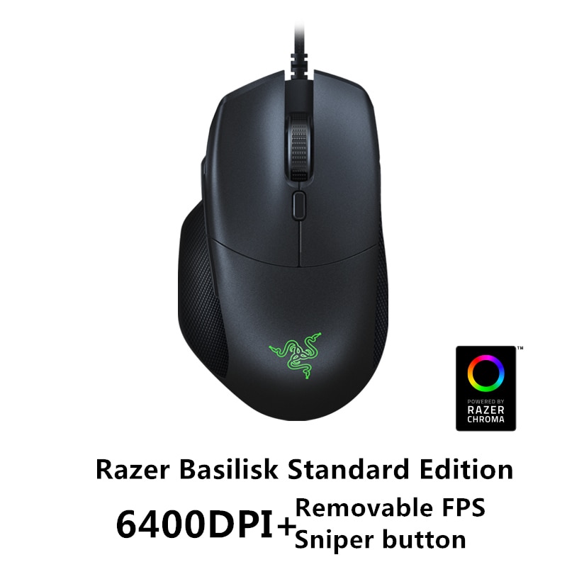 Souris-de-jeu-filaire-Razer-Basilisk-6400-DPI/16000-DPI-capteur-optique-RGB-5G-amovible-DPI-résistance-de-défilement-d'embrayage-8-boutons-noir Souris de jeu filaire Razer Basilisk 6400 DPI/16000 DPI capteur optique RGB 5G amovible DPI résistance de défilement d'embrayage 8 boutons noir