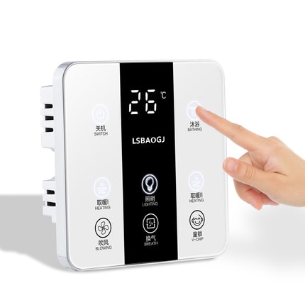 Interrupteur-tactile-intelligent-Yuba,-multifonction-6-en-1,-menu-en-anglais,-étanche-universel,-6-bandes,-salle-de-bains,-86x86mm Interrupteur tactile intelligent Yuba, multifonction 6 en 1, menu en anglais, étanche universel, 6 bandes, salle de bains, 86x86mm