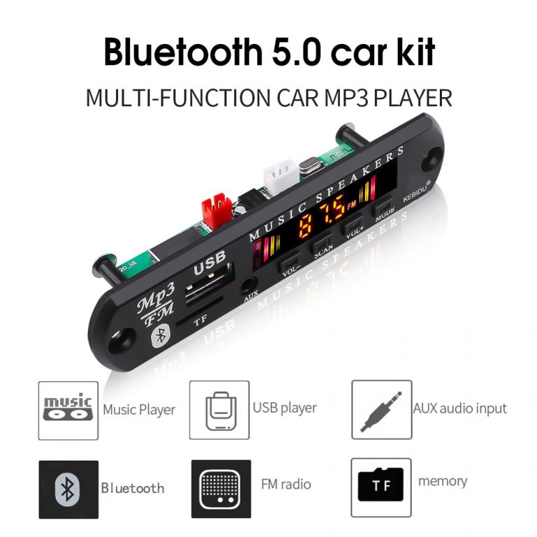 Module Bluetooth MP3 WMA Décodeur 12V FM Avec USB TF Et Mains-Libres