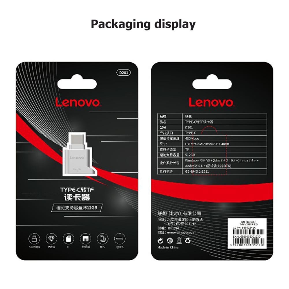 Lenovo-D201-USB-Type-C-lecteur-de-carte-480Mbps-512GB-USB-C-TF-Micro-SD-OTG-adaptateur-type-c-TF-lecteur-de-carte-mémoire-pour-téléphone-portable Lenovo D201 USB Type C lecteur de carte 480Mbps 512GB USB-C TF Micro SD OTG adaptateur type-c TF lecteur de carte mémoire pour téléphone portable