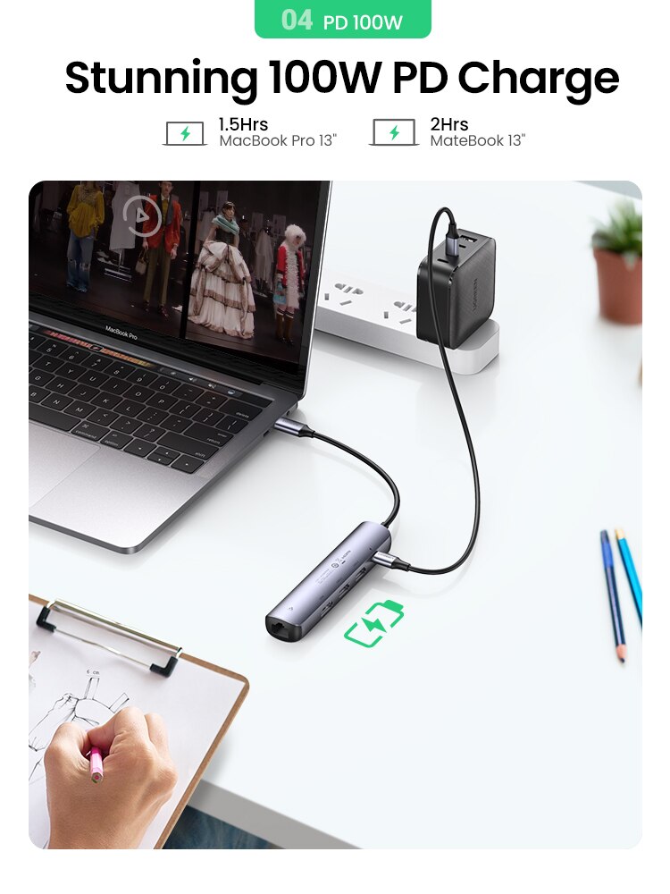 UGREEN-USB-C-Hub-Mini-taille-USB-Type-C-3.1-à-4K-HDMI-RJ45-PD-USB-3.0-OTG-adaptateur-USB-C-Dock-pour-MacBook-Air-Pro-2020-PC-USB-HUB UGREEN USB C Hub Mini taille USB Type C 3.1 à 4K HDMI RJ45 PD USB 3.0 OTG adaptateur USB C Dock pour MacBook Air Pro 2020 PC USB HUB