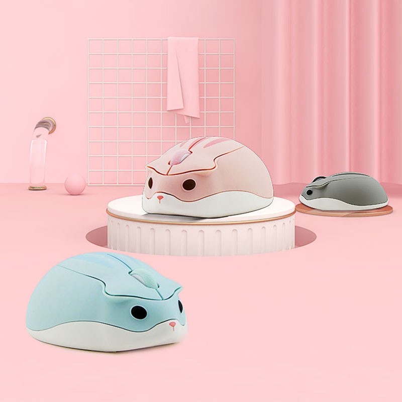 CHYI-Mini-souris-sans-fil-de-dessin-animé,-souris-optique-Usb,-pour-ordinateur-Portable,-motif-Hamster-rose,-pour-enfants,-Macbook CHYI-Mini souris sans fil de dessin animé, souris optique Usb, pour ordinateur Portable, motif Hamster rose, pour enfants, Macbook