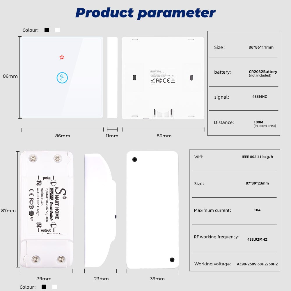 SMATRUL-Tuya-Smart-Home-APP-WiFi-interrupteur-tactile-lumière-RF-433Mhz-panneau-mural-bricolage-relais-Module-minuterie-Alexa-prise-lampe-110-220V SMATRUL Tuya Smart Home APP WiFi interrupteur tactile lumière RF 433Mhz panneau mural bricolage relais Module minuterie Alexa prise lampe 110-220V