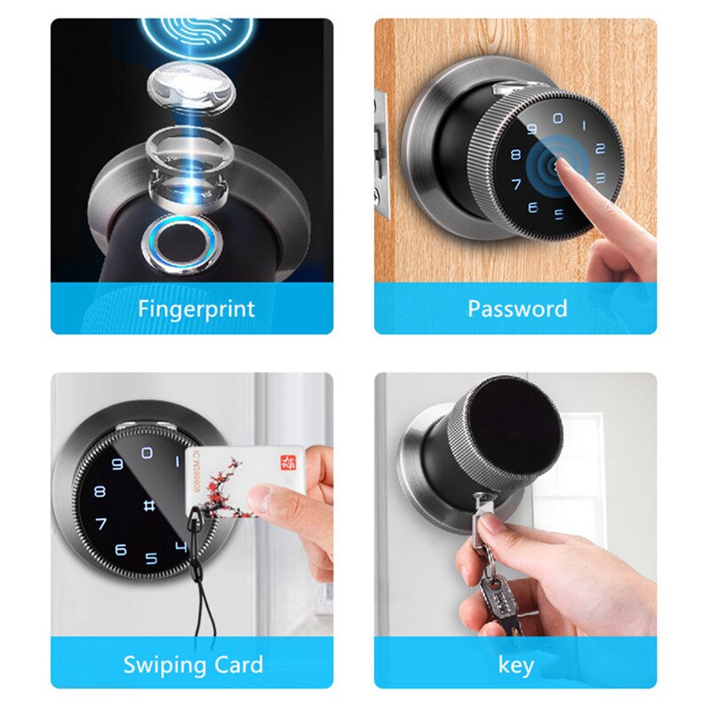 Serrure-biométrique-d'empreinte-digitale-sécurité-intelligente-intérieure-serrure-de-porte-en-bois-avec-mot-de-passe-carte-IC-APP-télécommande-déverrouillage-Intelligent Serrure biométrique d'empreinte digitale sécurité intelligente intérieure serrure de porte en bois avec mot de passe carte IC APP télécommande déverrouillage Intelligent