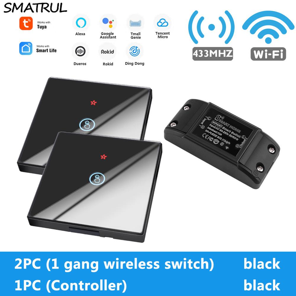 SMATRUL-Tuya-Smart-Home-APP-WiFi-interrupteur-tactile-lumière-RF-433Mhz-panneau-mural-bricolage-relais-Module-minuterie-Alexa-prise-lampe-110-220V SMATRUL Tuya Smart Home APP WiFi interrupteur tactile lumière RF 433Mhz panneau mural bricolage relais Module minuterie Alexa prise lampe 110-220V