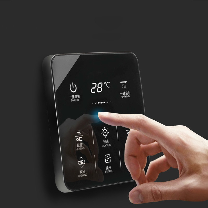 Interrupteur-tactile-intelligent-Yuba,-multifonction-6-en-1,-menu-en-anglais,-étanche-universel,-6-bandes,-salle-de-bains,-86x86mm Interrupteur tactile intelligent Yuba, multifonction 6 en 1, menu en anglais, étanche universel, 6 bandes, salle de bains, 86x86mm