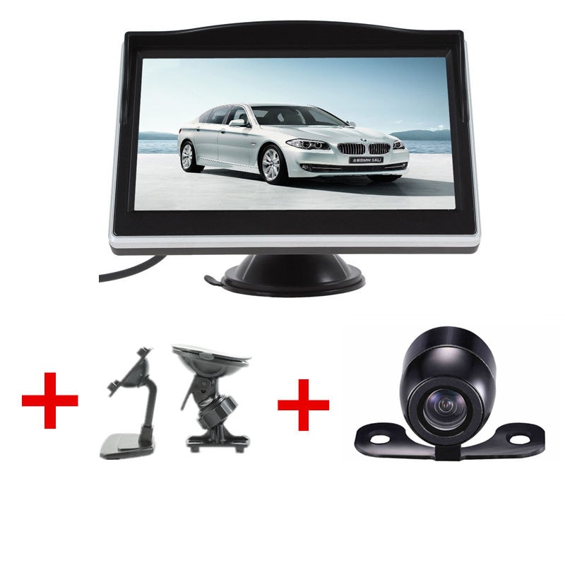 GSPSCN-Assistance-au-stationnement-pour-voiture,-moniteur-de-recul-pour-voiture-5-pouces,-caméra-de-sauvegarde-à-infrarouge,-gobelet-en-caoutchouc-+-support-LED GSPSCN-Assistance au stationnement pour voiture, moniteur de recul pour voiture 5 pouces, caméra de sauvegarde à infrarouge, gobelet en caoutchouc + support LED