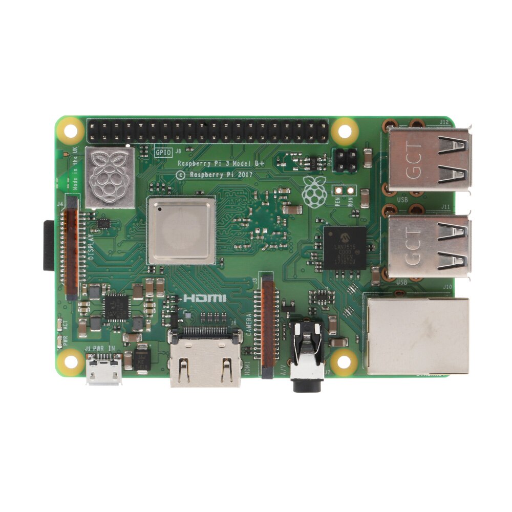 Raspberry-Pi-3-modèle-B-+-(plus),-processeur-Broadcom-quad-core-1.4GHz-intégré,-64-bits,-wi-fi,-Bluetooth,-Port-USB Raspberry Pi 3 modèle B + (plus), processeur Broadcom quad-core 1.4GHz intégré, 64 bits, wi-fi, Bluetooth, Port USB