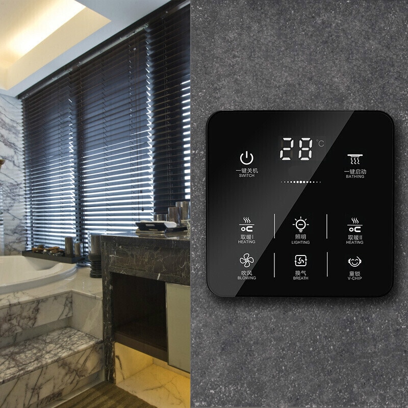 Interrupteur-tactile-intelligent-Yuba,-multifonction-6-en-1,-menu-en-anglais,-étanche-universel,-6-bandes,-salle-de-bains,-86x86mm Interrupteur tactile intelligent Yuba, multifonction 6 en 1, menu en anglais, étanche universel, 6 bandes, salle de bains, 86x86mm