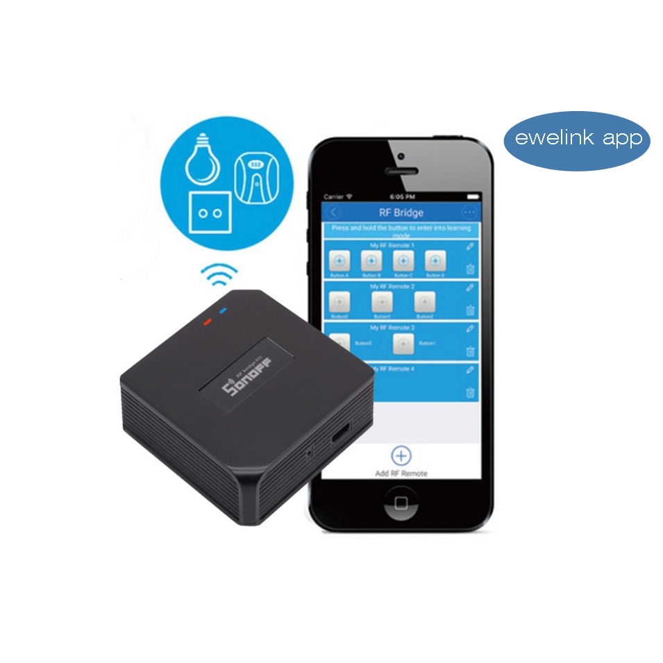 Sonoff-RF-pont-WiFi-433MHz-remplacement-Module-domotique-commutateur-universel-Intelligent-Domotica-Wi-Fi-télécommande-RF-contrôleur Sonoff RF pont WiFi 433MHz remplacement Module domotique commutateur universel Intelligent Domotica Wi-Fi télécommande RF contrôleur