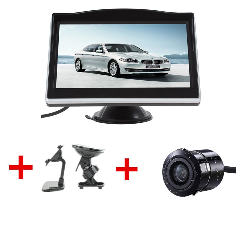 GSPSCN-Assistance-au-stationnement-pour-voiture,-moniteur-de-recul-pour-voiture-5-pouces,-caméra-de-sauvegarde-à-infrarouge,-gobelet-en-caoutchouc-+-support-LED GSPSCN-Assistance au stationnement pour voiture, moniteur de recul pour voiture 5 pouces, caméra de sauvegarde à infrarouge, gobelet en caoutchouc + support LED