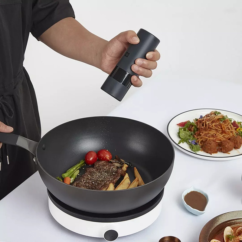 Nouveau-Xiaomi-Huohou-5-en-1-réglable-électrique-poivre-sel-moulin-à-épices-moulin-assaisonnement-cuisine-outils-meulage-pour-la-cuisson Nouveau Xiaomi Huohou 5 en 1 réglable électrique poivre sel moulin à épices moulin assaisonnement cuisine outils meulage pour la cuisson