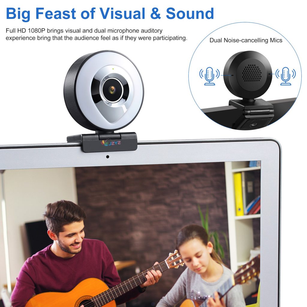 Webcam Centrale USB 2MP Full HD Avec Microphone - Caméra Écran Central Plug And Play Pour Ordinateur Portable