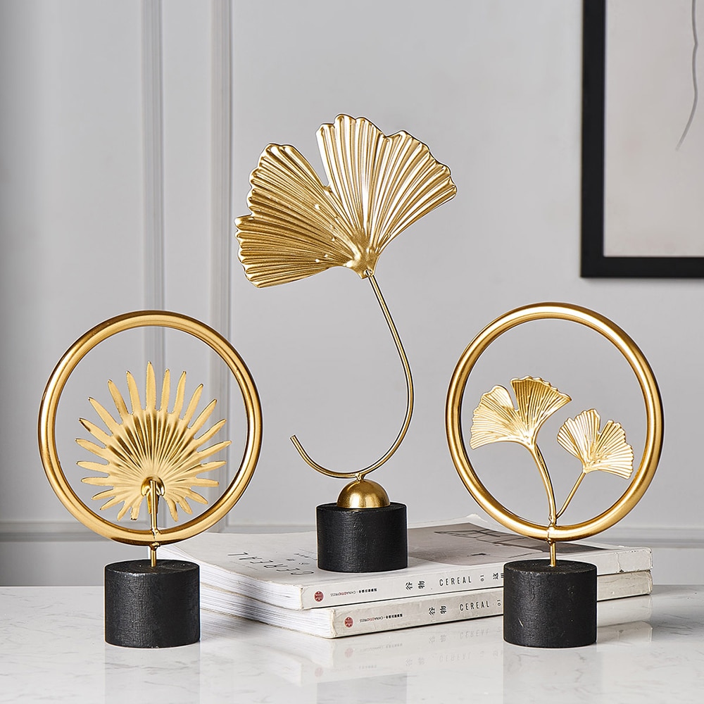 Creative or décoration de la maison accessoires moderne fleurs ornements  miniature métal figurinas cadeau décor à la maison salon bureau, ✓  Meilleur prix au Maroc