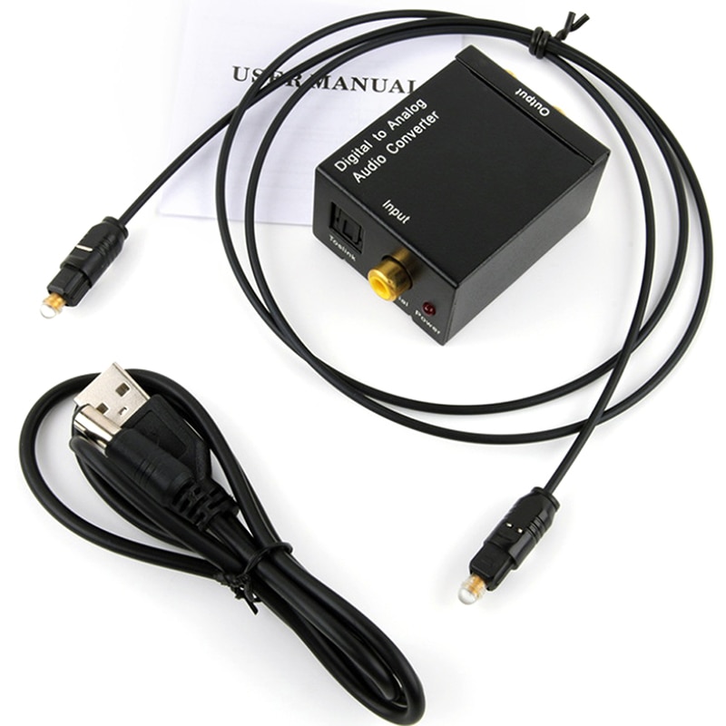 Prise-portable-3.5mm-coaxiale-fibre-optique-numérique-à-analogique-Audio-AUX-RCA-L/R-convertisseur-SPDIF-numérique-Audio-décodeur-amplificateur Prise portable 3.5mm coaxiale fibre optique numérique à analogique Audio AUX RCA L/R convertisseur SPDIF numérique Audio décodeur amplificateur