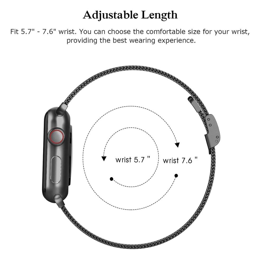 Bracelet-silm-pour-bracelet-de-montre-Apple-44mm-40mm-bracelet-iWatch-42mm/38mm-42-40-38-bracelet-en-acier-inoxydable-montre-Apple-série-5-4-3-44mm Bracelet silm pour bracelet de montre Apple 44mm 40mm bracelet iWatch 42mm/38mm 42 40 38 bracelet en acier inoxydable montre Apple série 5 4 3 44mm