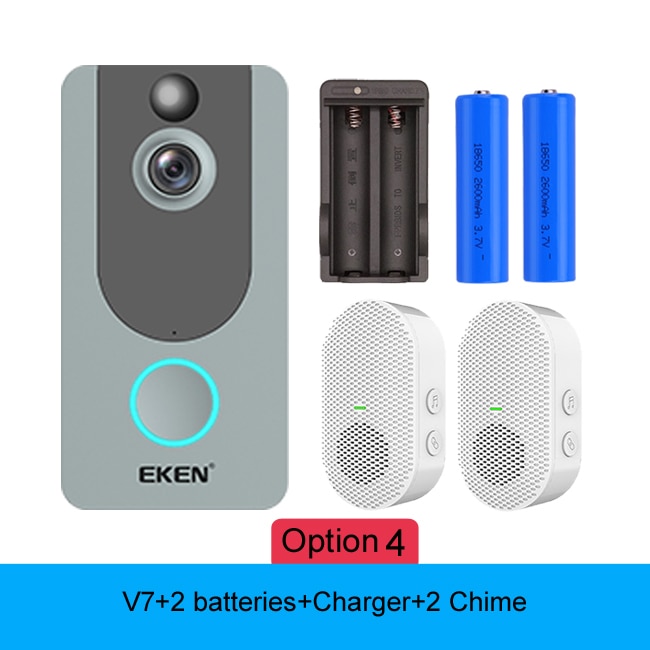 EKEN-sonnette-de-porte-connectée-V7,-wi-fi-IP-1080P,-sécurité-sans-fil,-détection-de-mouvement-FIR,-alarme,-stockage-Cloud EKEN-sonnette de porte connectée V7, wi-fi IP 1080P, sécurité sans fil, détection de mouvement FIR, alarme, stockage Cloud