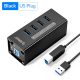 Black 4 Port US Plug
