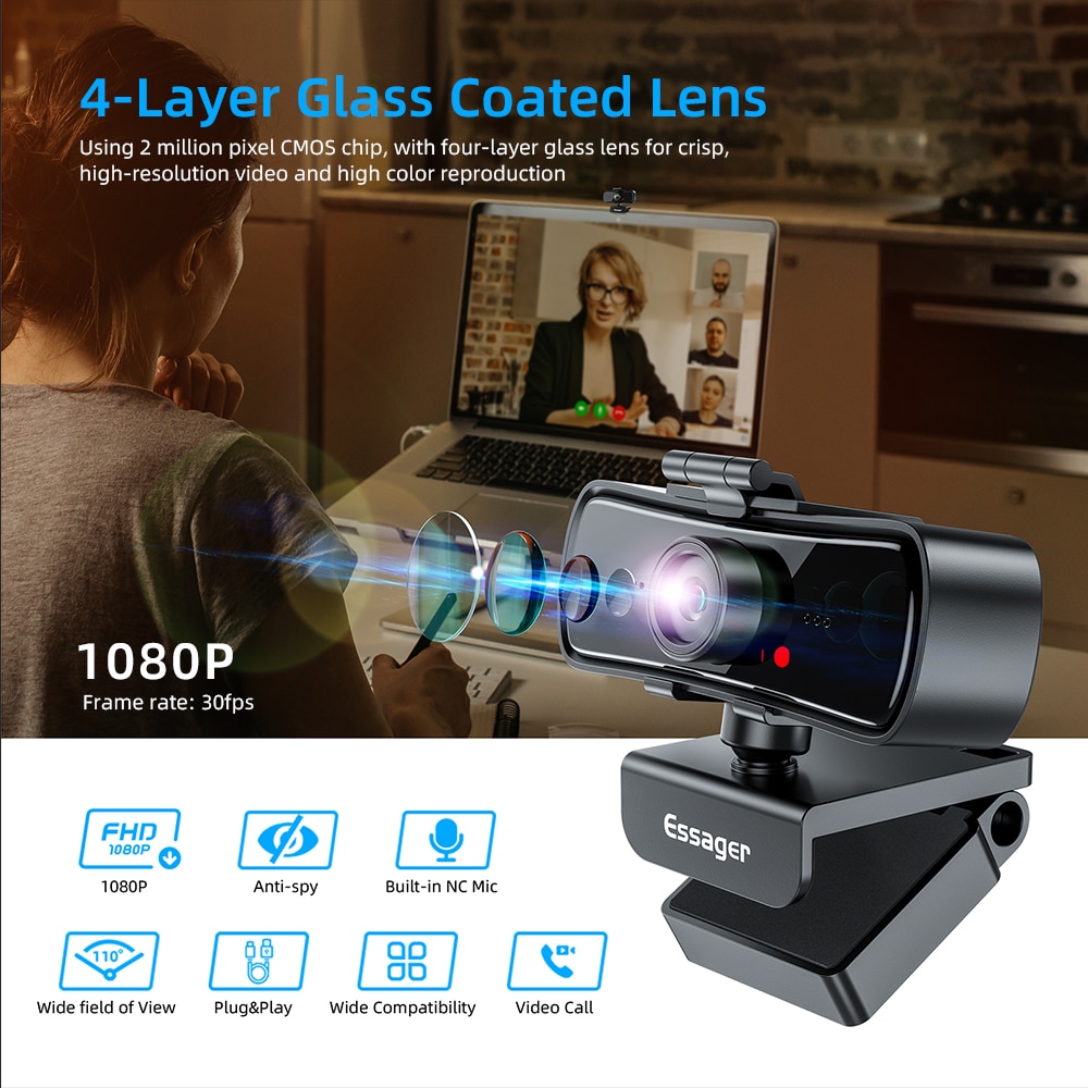 Essager-C3-1080P-Webcam-Full-HD-Web-caméra-pour-ordinateur-portable-USB-Web-Cam-avec-Microphone-Autofocus-WebCamera-pour-Youtube Essager C3 1080P Webcam Full HD Web caméra pour ordinateur portable USB Web Cam avec Microphone Autofocus WebCamera pour Youtube