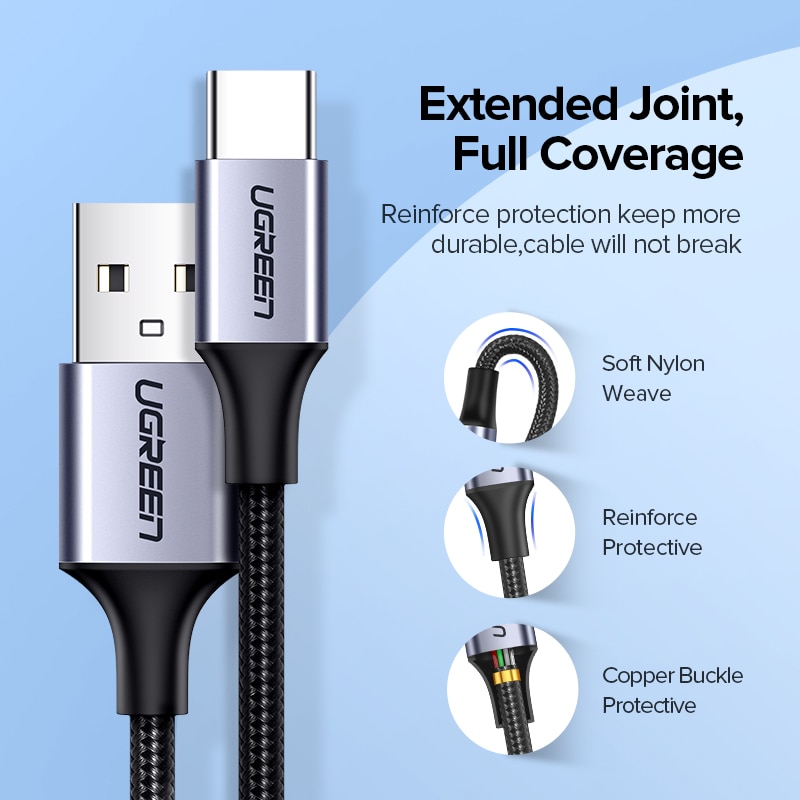 Ugreen-–-Câble-USB-type-C-pour-Samsung-S9-S10-et-Redmi-note-8-pro,-chargement-rapide,-3-A,-pour-téléphone-portable Ugreen – Câble USB type C pour Samsung S9 S10 et Redmi note 8 pro, chargement rapide, 3 A, pour téléphone portable