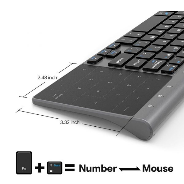 Clavier Numérique Sans Fil 2,4 GHz Avec Souris - 22 Touches, Portée 10 M, Compatible Windows XP à 10